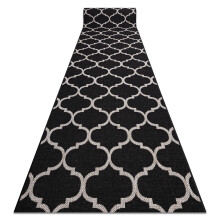 Runner SIZAL FLOORLUX design 20608 Moroccan trellis black / silver 120 cm 120x900 cm
