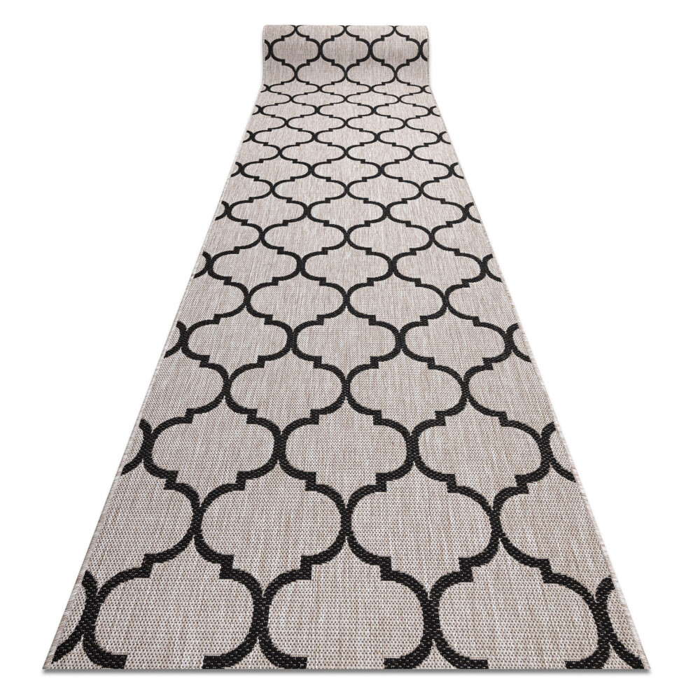 Runner Sizal Floorlux Design 20608 Moroccan Trellis Silver / Black 120 Cm 120X680 Cm 5906580057821