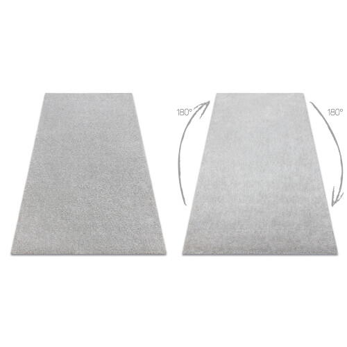 Carpet BUENOS 7005 shaggy plain, single color silver 60x100 cm 1