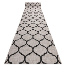 Runner SIZAL FLOORLUX design 20608 Moroccan trellis silver / black 120 cm 120x1050 cm