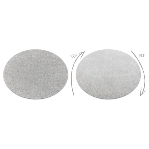 Carpet BUENOS circle 7005 shaggy plain, single color silver circle 100 cm 1