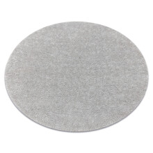 Carpet BUENOS circle 7005 shaggy plain, single color silver circle 120 cm