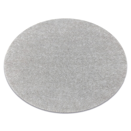Carpet BUENOS circle 7005 shaggy plain, single color silver circle 100 cm