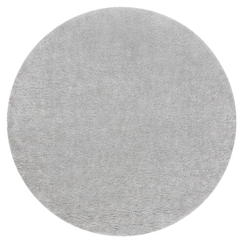 Carpet BUENOS circle 7005 shaggy plain, single color silver circle 200 cm 2