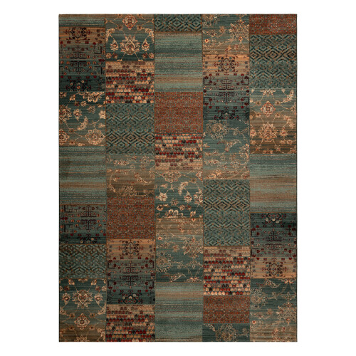 Wool carpet KASHQAI 4327 400 Patchwork green 135x200 cm 1