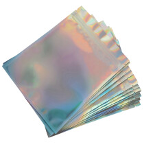 100Pcs Durable Plastic Gift Bags Multi Color Zippered Jewelry Pouches