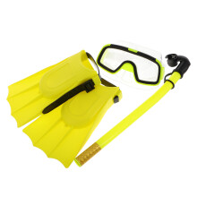 1 set kindersnorkeluitrusting met droge snorkel, bril en vinnen 25-30
