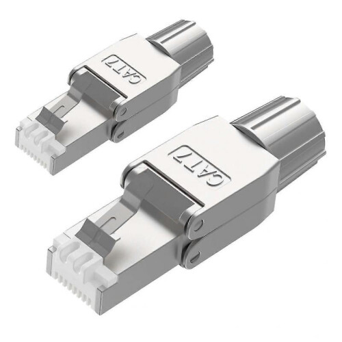 2 Pcs for Rj45 Cat7 Connectors Tool Free Shielded Toolless Modular
