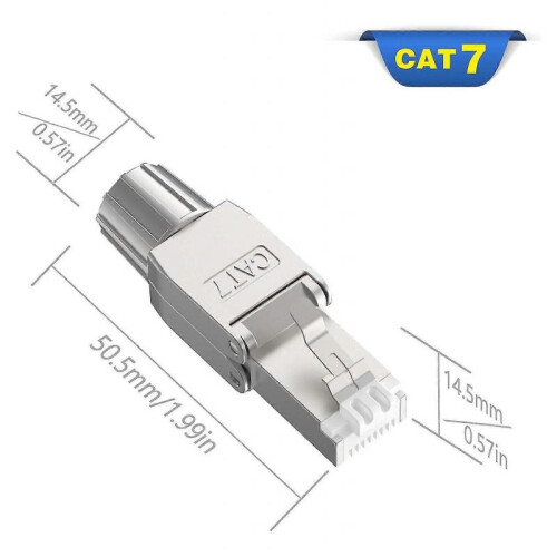 2 Pcs for Rj45 Cat7 Connectors Tool Free Shielded Toolless Modular 2