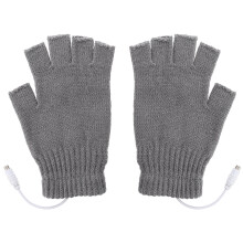 1 Paar Usb-Verwarmde Muffen Vingerloze Handschoenen Unisex