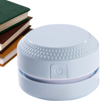Desktop Cleaner 360-Degree Rotation Quiet Robot Cleaner For Desk With Brush For Hair And Crumbs Keyboard Blue