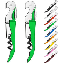 Waiter Corkscrew, Wine Opener with Serrated Foil Cutter (Green, 2 Pack)