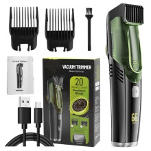 Vacuum Beard Trimmer IPX6 Waterproof Rechargeable Portable Men's Facial Hair Clipper