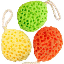 3 Pack Natural Bath Sponges, Loofah Shower Sponge Body Scrubber Exfoliating Cleaning Body Sponge