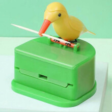 Toothpick Dispenser, Bird Push Toothpicks Holder Automatic Cocktail Sticks Holder Toothpicks Storage Box