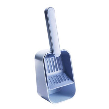 Cat Litter Scoop Holder Multi Functional Handheld Cat Poop Scooper With Filtered Design Durable Easy To Clean Blue