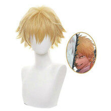 Denji Cosplay Wig from Chainsaw Man Anime with Golden Short Hair for Men