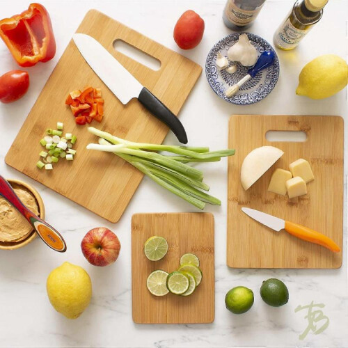 3 Piece Bamboo Cutting Board Set, 3 Different Sizes 1