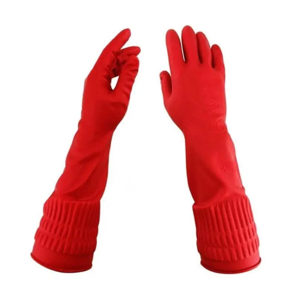 Rubber Gloves For Dishwashing, 2 Pairs, Long Waterproof Kitchen Gloves, Reusable, Size M/L, Gardening, Cars-image-OPC-PKQVHGC-NEW