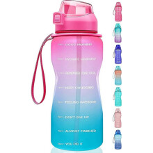 Large Half Gallon/64oz Motivational Water Bottle with Time Marker & Straw  Ensure You Drink Enough Water Daily