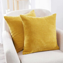 Soft Corduroy Pillowcase Covers with Pattern, 18x18 Inch, Set of 2, Throw Pillow Cover