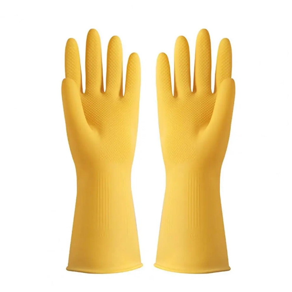 Cleaning Gloves 3-Piece Set Size M Yellow Wear-Resistant Rubber Kitchen And Household Gloves For Cleaning-image-OPC-PKQVVNJ-NEW