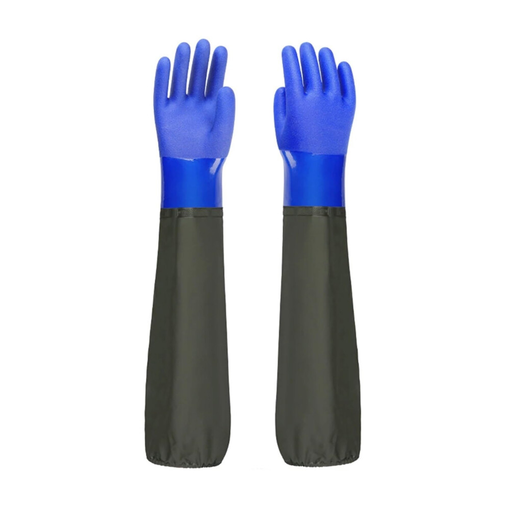 Cleaning Gloves 2-Piece Set, Dishwashing and Car Washing, Anti-Slip, Wear-Resistant, Waterproof Kitchen Gloves, Blue-image-OPC-PKQVVT6-NEW