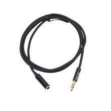 Audio Extension Cable Male To Female Headphone Connector Low Transmission Loss Premium Sound Quality Black