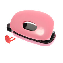 Compact Pink Two Hole Punch Office Paper Puncher Abs+iron Durable