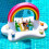 Inflatable Drink Holder Floating Rainbow Cloud Pool Drink Holder Floating Drink Salad Fruit Serving 8