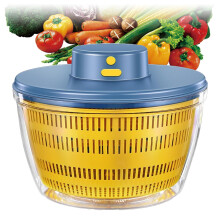 Electric Salad Spinner 4L Large Capacity USB Rechargeable Automatic Washer For Lettuce Vegetables Fruits 10s Quick Spin