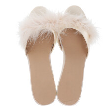 1 Paar exquisiter Sommerschlappen für Damen (Weiß-Beige, Größe 37)