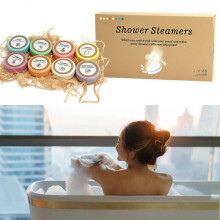 8pcs Shower Tablets, Dried Flowers, Essential Oil, Bath Salts, Aromatherapy Shower Tablets