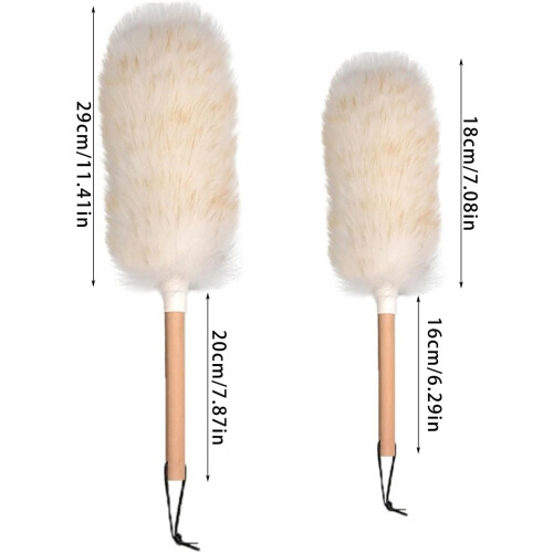 Wool Dusters Cleaning Brush With Handle For Reaching High Corners Microfiber Dusters Sustainable Cleaner 2