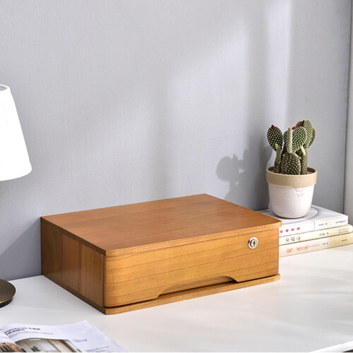 Desktop Storage Box With Drawers 1-4 Tier Lockable Flat File Cabinet ...