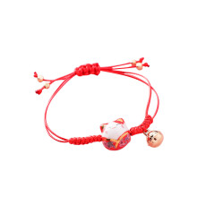 gevlochten armband handgeknoopt (rood)
