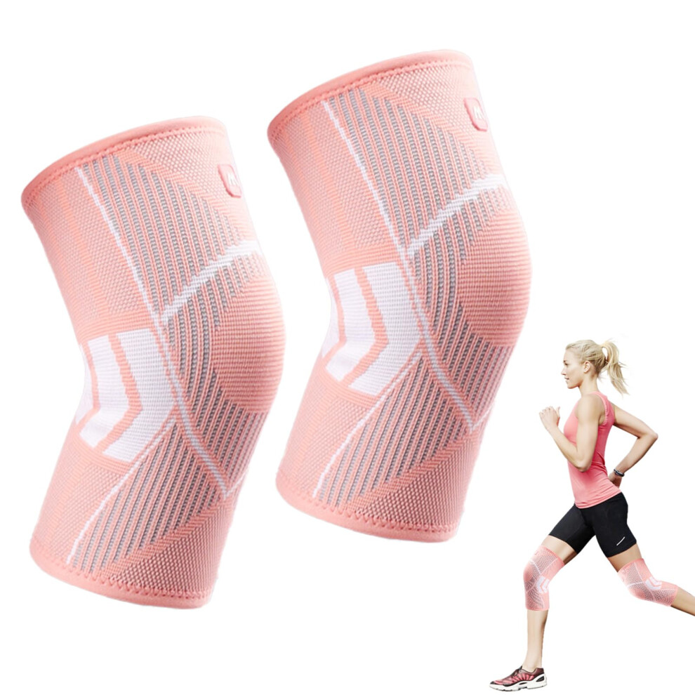 Knee Support for Women 2 Pack Compression Knee Sleeves for Knee Pain Arthritis Running Hiking Sports