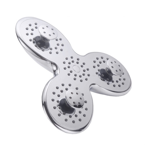 9.5 Inch ABS Bathroom Shower Head Petal Shape, 3-Function Adjustable Top Shower Head, Rainfall Style, Silver