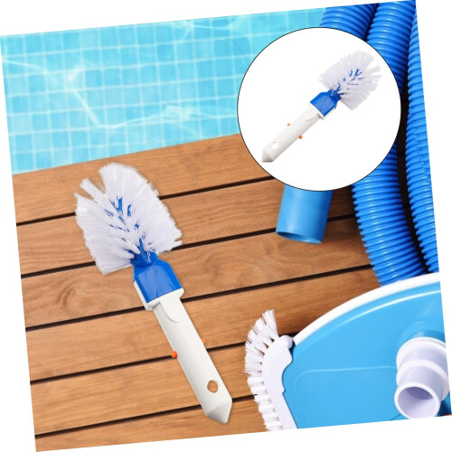 Handheld Pool Cleaning Brush For Corners Steps And Ladders Durable Bristles Efficient Scrubbing Compact Design 2