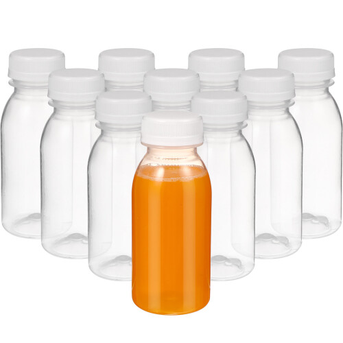 10St Transparente Saft Und Milchflaschen Mit Deckeln 1