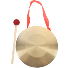 1 set Chinees gongpercussie-instrument met hamer (goudkleurig)