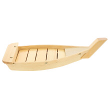 holz sushiplatte bootform snacktablett servierplatte größe l