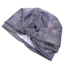 Blue Nylon Swim Cap Women Waterproof Elastic Swimming Hat