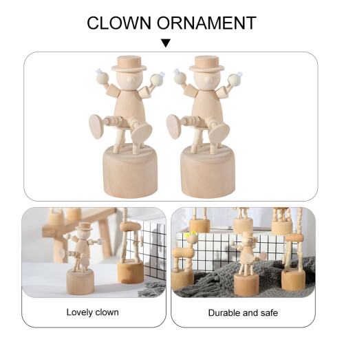 2St Clown Ornament DIY Set Voor Desktop Decor Beige 2