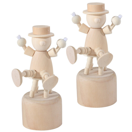 2St Clown Ornament DIY Set Voor Desktop Decor Beige