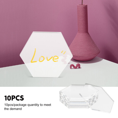 10Pièces Plaques Acryliques Transparente Pour Décoration Bricolage 2