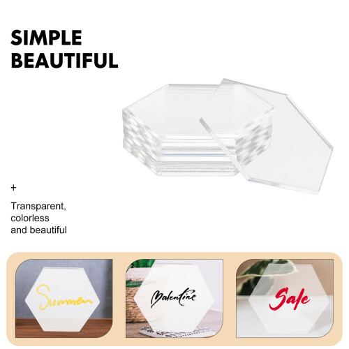 10Pièces Plaques Acryliques Transparente Pour Décoration Bricolage 1