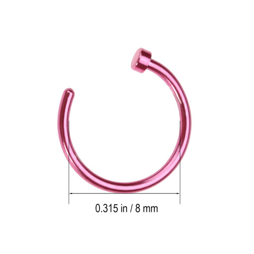 2 unidades piercing nariz cirúrgico 8 mm rosa 1