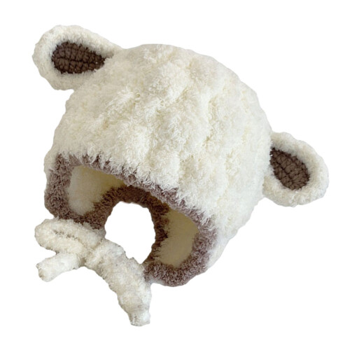 chapéu de inverno para bebê plush ovelhinha