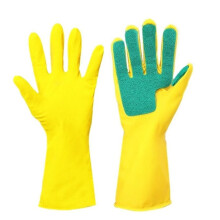 Cleaning Gloves 1 Pair Latex Rubber Fingertip Eco Friendly Washing Dishes Scrubbing Kitchen Helper